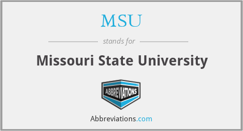 What is the abbreviation for missouri state university?